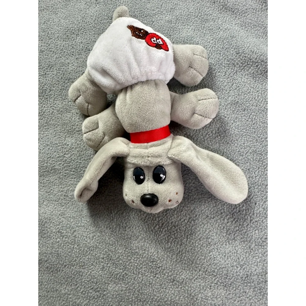Pound Puppies Newborns Grey Plush Dog Red Collar White Diaper‎ Stuffed Animal 8